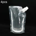 4 PCS Transparent Self-Supporting Mouth Bag Milk Juice Drink Outlet Wine Bag
