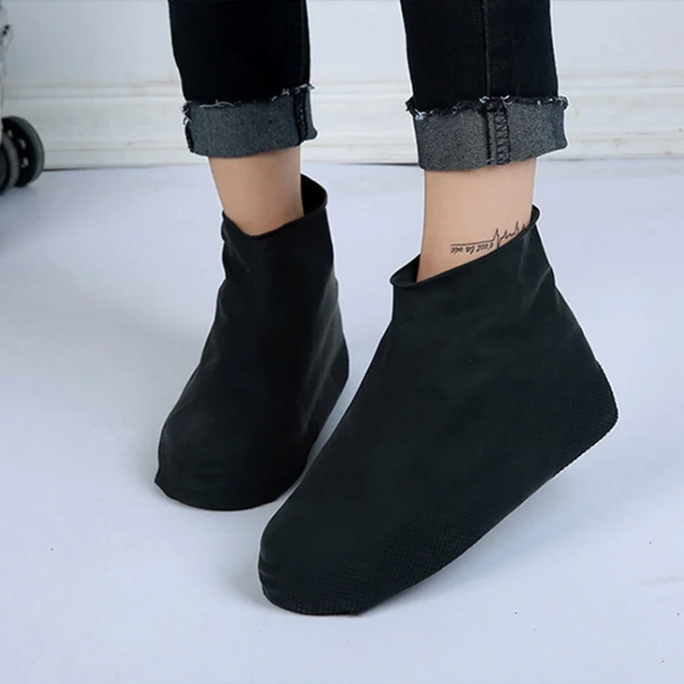 TBD0410487903B.webp 2 Pairs Waterproof Shoe Cover Raincoat Non-slip Reusable Silicone Insole Shoe Slip Rainshoes Cover - Image 1