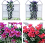 Artificial Flower Wall Hanging Lily Flower Vine Basket Flower Party Decorations - Image 4
