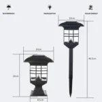 Solar Pillar Light Outdoor Waterproof Decorative Garden Lawn Wall Lamp - Image 7