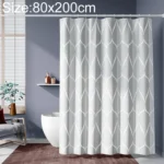 Shower Curtain Waterproof Bathroom Geometric Light Grey Bath Curtains