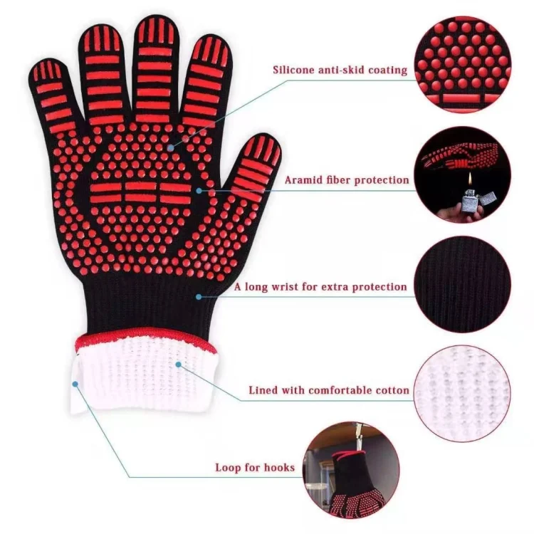 TBD0412515102_4.webp Heat-resistant High Temperature Fire Resistance Cooking Baking Barbecue Grill Gloves - Image 5