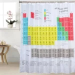 Periodic Table of The Shower Waterproof Mildew Printed Polyester Shower Curtain
