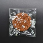 1 Packs Snowflake Christmas Candy Cookie Snack Bag Self-adhesive Gift Bag