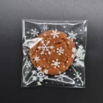 1 Packs Snowflake Christmas Candy Cookie Snack Bag Self-adhesive Gift Bag - Image 2