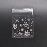1 Packs Snowflake Christmas Candy Cookie Snack Bag Self-adhesive Gift Bag - Image 4