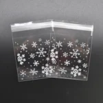 1 Packs Snowflake Christmas Candy Cookie Snack Bag Self-adhesive Gift Bag - Image 5
