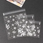 1 Packs Snowflake Christmas Candy Cookie Snack Bag Self-adhesive Gift Bag - Image 6
