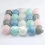 3M 20 Leds Cotton Ball Light String Holiday Wedding Christmas Party Bedroom Fairy Lights Outdoor LED Light Garland Decoration - Image 3