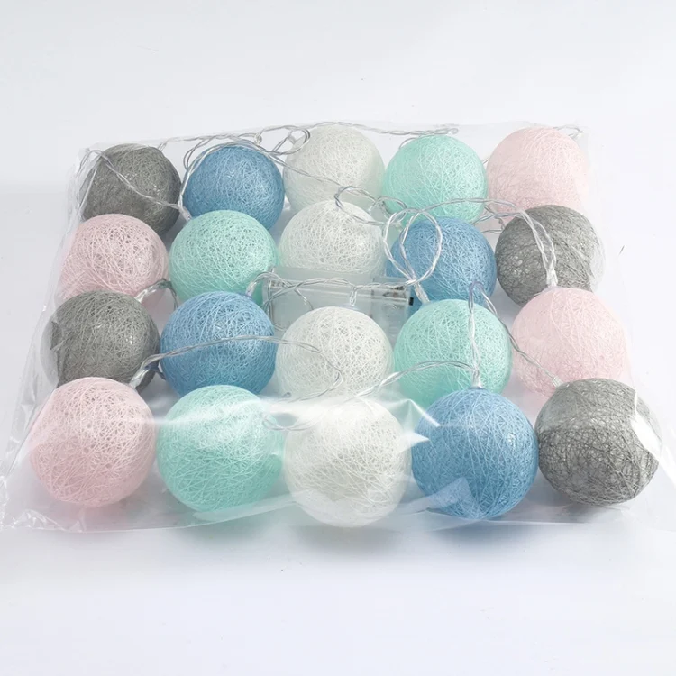 TBD0414956001A_2.webp 3M 20 Leds Cotton Ball Light String Holiday Wedding Christmas Party Bedroom Fairy Lights Outdoor LED Light Garland Decoration - Image 3