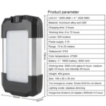 Camping Tent Light Outdoor Rechargeable Portable USB Camping Lantern - Image 3