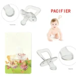 Baby Products Full Silicone Round Head Thumb Transparent Pacifier - Image 4