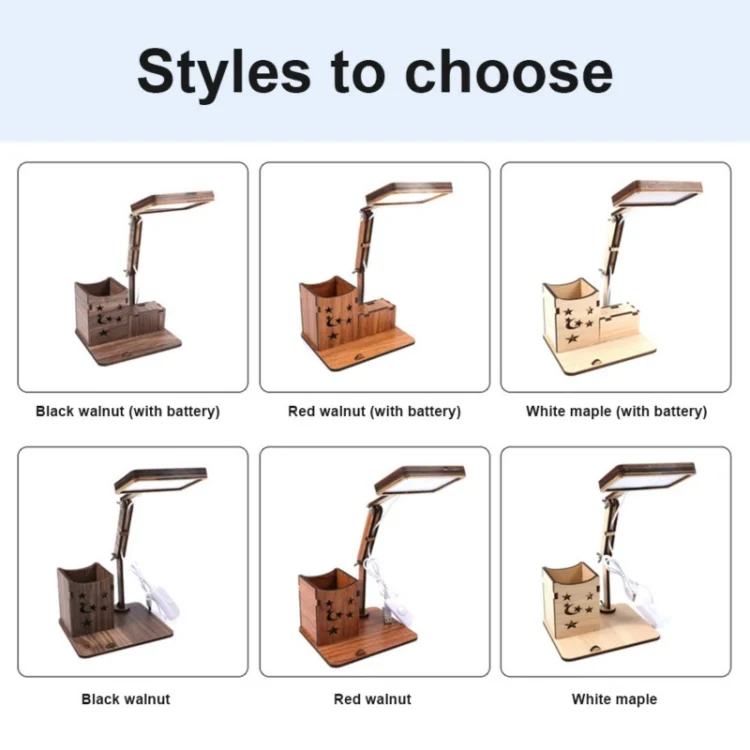 TBD0416695801A_4.webp Wooden Multi-function Touch USB Pen Holder Desk Lamp Student Desktop Charging Reading Lamp Led Eye Protection Table Lamp - Image 5