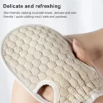 Bath Body Shower Gloves Skin Exfoliating SPA Massage Mitt Lattice Particles Washcloth - Image 3