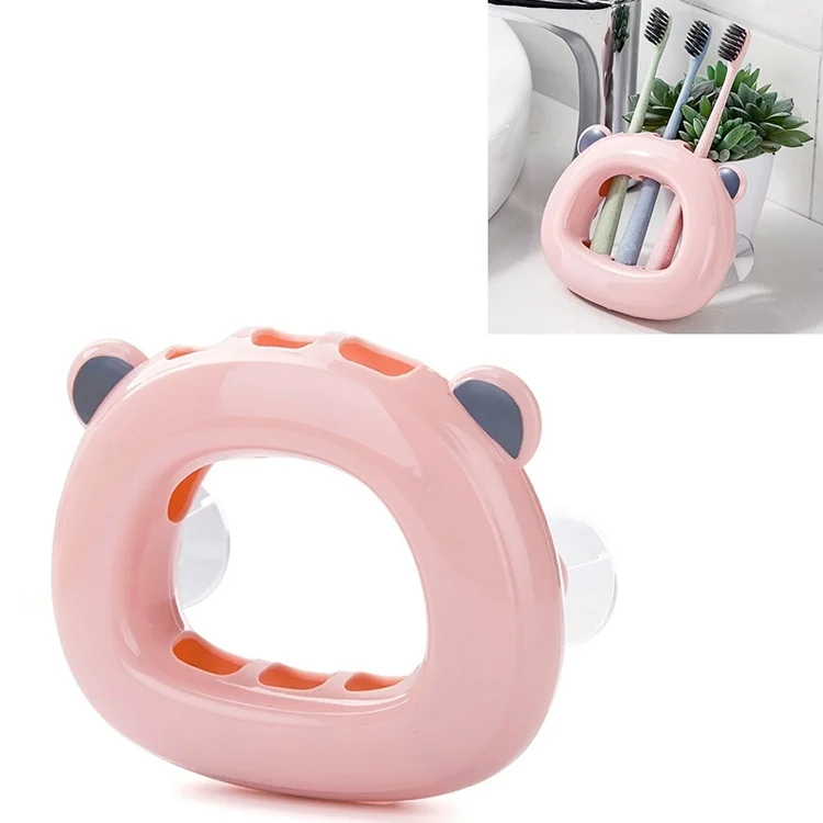 TBD0417107301D.webp Wall-mounted Bathroom Wall Hanging Rack Creative Couple Suction Cup Toothbrush Shelf Holder - Image 1