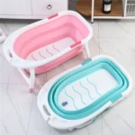 Baby Folding Bathtub Portable Plastic Baby Bath Shower Kids Bathtub - Image 4