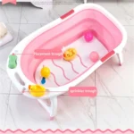 Baby Folding Bathtub Portable Plastic Baby Bath Shower Kids Bathtub - Image 5