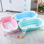 Baby Folding Bathtub Portable Plastic Baby Bath Shower Kids Bathtub - Image 6