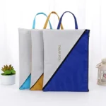 Double Layer Canvas Document File Support Office School Tote Bag Organizer Bag A4 Creative Zipper Storage Bag - Image 5