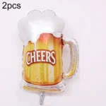 2 PCS Birthday Party Celebration Decoration Wine Bottle Wine Glass Foil Balloon