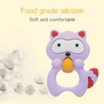 Baby Raccoon Tooth Gel Molar Stick Silicone Baby Bite Toy Hand Rattle Toy - Image 6