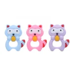 Baby Raccoon Tooth Gel Molar Stick Silicone Baby Bite Toy Hand Rattle Toy - Image 2