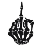 10 PCS Anti-High Beam Car Sticker Middle Finger Despise Reflective Car Sticker Bones Motorcycle Sticker - Image 2