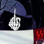 10 PCS Anti-High Beam Car Sticker Middle Finger Despise Reflective Car Sticker Bones Motorcycle Sticker - Image 3