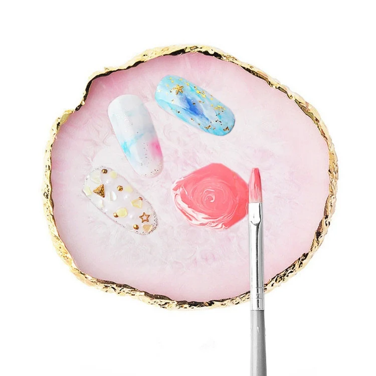 Nail Palettes Resin Agate Pieces Nail Painting Palette Decoration Storage Tray