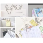 8 PCS/Set Deer Head Paper Clip Shaped Paper Clip Creative Shape Pin Bookmark - Image 5