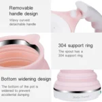 Portable Folding Silicone Intelligent Constant Temperature Travel Camping Electric Kettle - Image 7