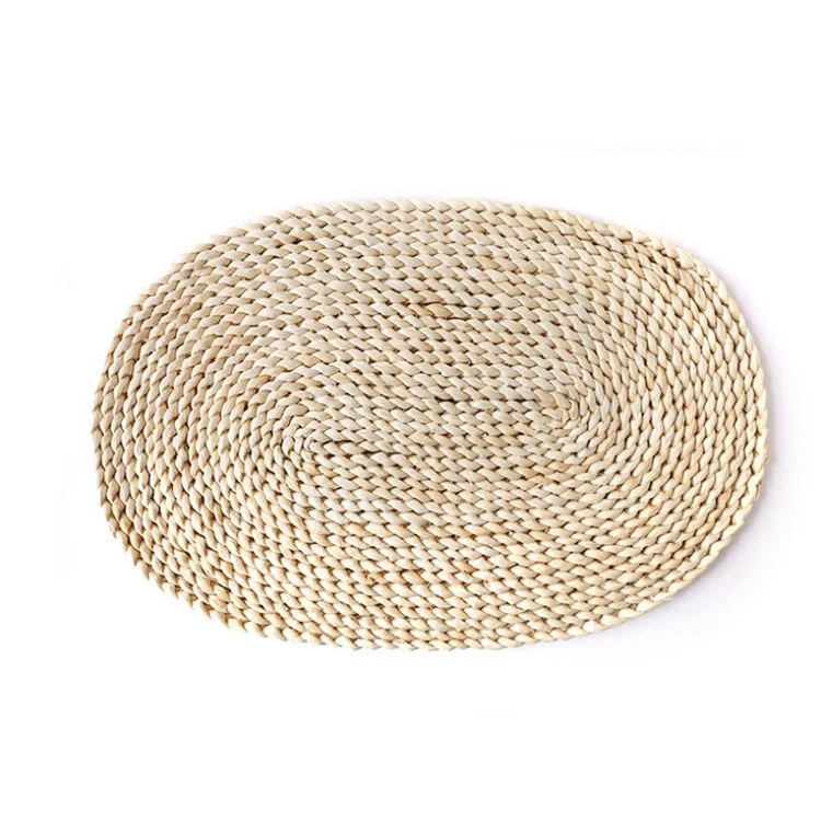 TBD0418900601_1.webp 2 PCS Non-slip Natural Corn Woven Thickening Insulated Tea Mat Table Heat-resistant Casserole Mat - Image 2