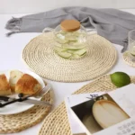 2 PCS Non-slip Natural Corn Woven Thickening Insulated Tea Mat Table Heat-resistant Casserole Mat - Image 5