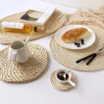 2 PCS Non-slip Natural Corn Woven Thickening Insulated Tea Mat Table Heat-resistant Casserole Mat - Image 6