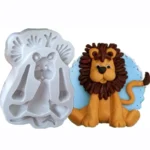 2 PCS 3D Animal Shape Silicone Form Fondant Cake Biscuit Molds - Image 2