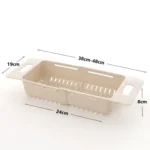 Adjustable Dish Drainer Sink Drain Basket Washing Vegetable Fruit Plastic Drying Rack - Image 3