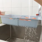 Adjustable Dish Drainer Sink Drain Basket Washing Vegetable Fruit Plastic Drying Rack - Image 7