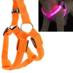 Double Sided LED Light Pet Harness Nylon Cat Dog Chest Strap Leash