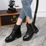 Round Head Low-profile Women Ankle Boots - Image 6