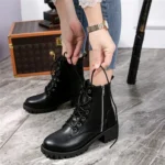 Round Head Low-profile Women Ankle Boots - Image 8