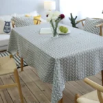 Literary Fresh Geometric Cotton Linen Tablecloth Gray Arrow Rectangular Coffee Table Cloth Desk Cloth - Image 2