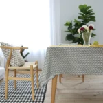 Literary Fresh Geometric Cotton Linen Tablecloth Gray Arrow Rectangular Coffee Table Cloth Desk Cloth - Image 3