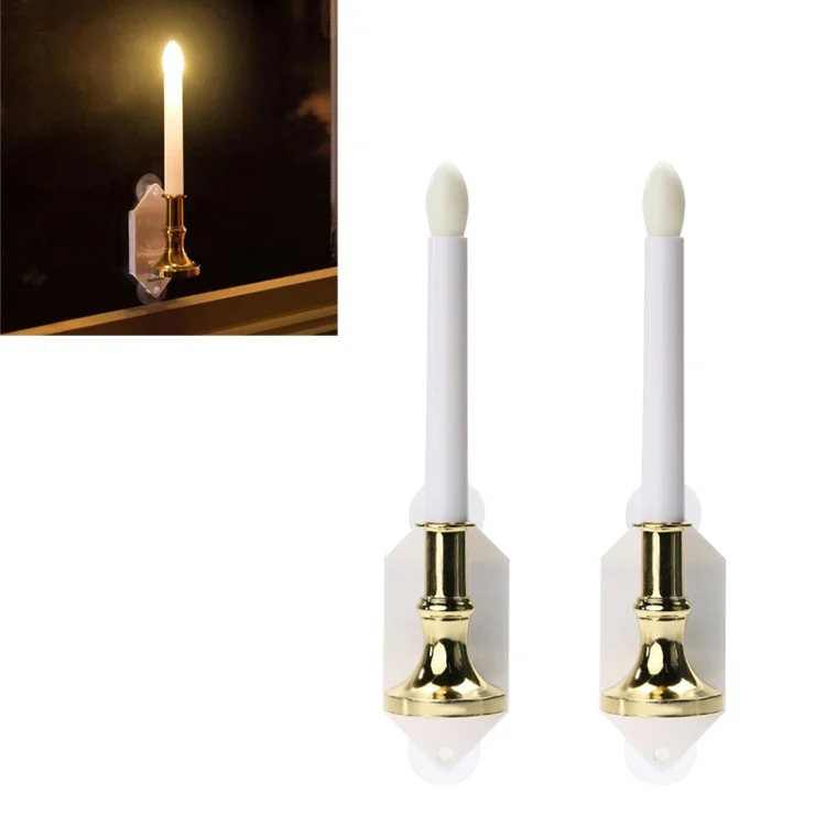2 PCS Solar Candle Light LED Night Lantern Indoor and Outdoor Decorative Lamp