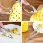 3 PCS Stainless Steel Non-slip Tip Open Blade Pineapple Clip Fruit Eye Digger - Image 4