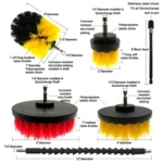 19 in 1 Household Nylon Hexagonal Electric Drill Brush Pads Scouring Sanding Disc Pad Kits - Image 3
