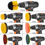 19 in 1 Household Nylon Hexagonal Electric Drill Brush Pads Scouring Sanding Disc Pad Kits - Image 8