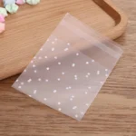 100pcs / Pack Plastic Transparent Cellophane Bags Polka Dot Candy Cookie Gift Bag with DIY Self Adhesive Pouch Celofan Bags for Party - Image 2