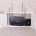 Wifi Router Box PVC Wall-mounted Shelf Hanging Board Bracket Storage Box - Image 3