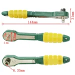 Yellow Green Mini Quick Ratchet Wrench - Image 6
