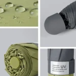 LY-0621 Five-Fold Eight-bone Umbrella Simple Black Glue Sunscreen Umbrella - Image 4